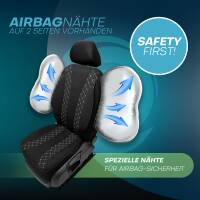Sitzbezüge für Mazda 3 1.Gen. ab 2003-2009 (Schwarz-Weiß) ZEST308 | Mit ABE