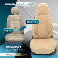 Pilot Sitzbezüge für Citroen C1 2. Gen. ab 2014-2021 (Beige) APOL505 | Mit ABE
