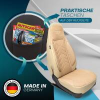 Pilot Wohnmobil Sitzbezüge für Niesmann + Bischoff Dometic Flair Platinum (Beige) Leder | Prime APOL505