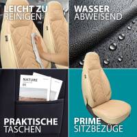 Pilot Wohnmobil Sitzbezüge für Carado Etrusco T 338 (Beige) Leder | Prime APOL505