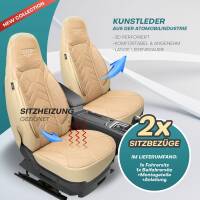 Pilot Wohnmobil Sitzbezüge für Carado Etrusco T 338 (Beige) Leder | Prime APOL505