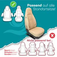 Pilot Wohnmobil Sitzbezüge für Frankia Charisma M 700 (Beige) Leder | Prime APOL505