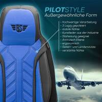 Pilot Sitzbezüge für Peugeot 508 1 ab 2010-2018 (Schwarz-Blau) APOL506