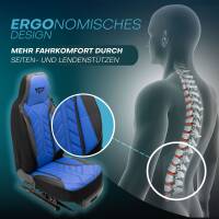 Pilot Wohnmobil Sitzbezüge für Carthago c-tourer grand chic integral (Schwarz-Blau) Leder | Prime APOL506