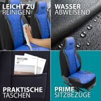Pilot Wohnmobil Sitzbezüge für Coachmen RV Apex 27BH (Schwarz-Blau) Leder | Prime APOL506