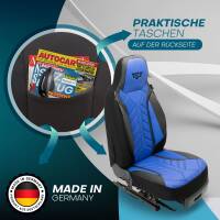 Pilot Wohnmobil Sitzbezüge für Pilote Atlas 830 (Schwarz-Blau) Leder | Prime APOL506
