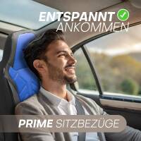 Pilot Wohnmobil Sitzbezüge für Tri-R Transport T25i (Schwarz-Blau) Leder | Prime APOL506