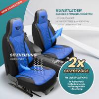 Pilot Wohnmobil Sitzbezüge für Wildernest Wildernes (Schwarz-Blau) Leder | Prime APOL506