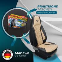 Pilot Sitzbezüge für Mercedes E Klasse W211 S211 ab 2002-2009 (Schwarz-Beige) APOL507 | Mit ABE