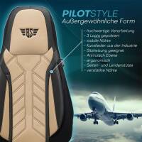 Pilot Sitzbezüge für Citroen C4 Grand Picasso ab 2013 (Schwarz-Beige) APOL507