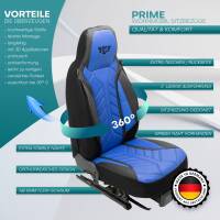 Pilot Wohnmobil Sitzbezüge für Carado Etrusco T 338 (Schwarz-Beige) Leder | Prime APOL507