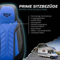 Pilot Wohnmobil Sitzbezüge für Wildernest Mallard Van (Schwarz-Beige) Leder | Prime APOL507