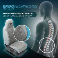 Pilot Sitzbezüge für Hyundai Santa Fe CM ab 2006-2012 (Grau) APOL508