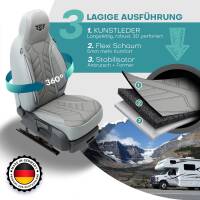 Pilot Wohnmobil Sitzbezüge für Westwood Grande (Grau) Leder | Prime APOL508