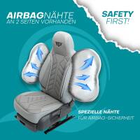 Pilot Wohnmobil Sitzbezüge für Thunder Mountain LITE III (Grau) Leder | Prime APOL508
