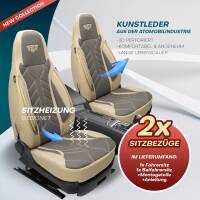 Pilot Sitzbezüge für Renault Koleos 1 ab 2008-2015 (Grau-Beige) APOL509 | Mit ABE