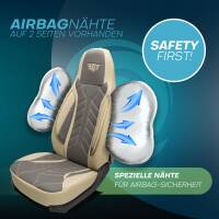 Pilot Sitzbezüge für Hyundai Tucson JM ab 2004-2009 (Grau-Beige) APOL509