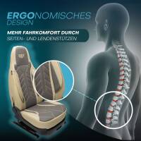Pilot Wohnmobil Sitzbezüge für Niesmann + Bischoff Arto (Grau-Beige) Leder | Prime APOL509