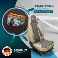 Pilot Wohnmobil Sitzbezüge für Laïka Ecovip 700 (Grau-Beige) Leder APOL509