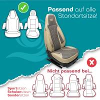 Pilot Wohnmobil Sitzbezüge für Starcraft RV GSL Light Duty Fifth Wheel (Grau-Beige) Leder | Prime APOL509