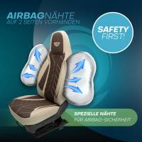 Pilot Sitzbezüge für Ssangyong Actyon ab 2013 (Beige-Braun) APOL510 | Mit ABE