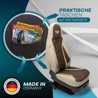 Pilot Sitzbezüge für Audi A3 8V ab 2012-2020 (Beige-Braun) APOL510 | Mit ABE