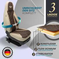 Pilot Sitzbezüge für Chevrolet Spark M300 M400 ab 2010 (Beige-Braun) APOL510 | Mit ABE