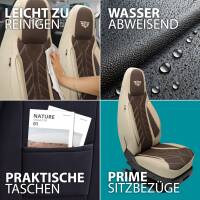 Pilot Wohnmobil Sitzbezüge für Bürstner Camper Van California 630 (Beige-Braun) Leder | Prime APOL510