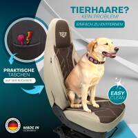 Pilot Wohnmobil Sitzbezüge für Carthago chic c-line (Beige-Braun) Leder | Prime APOL510