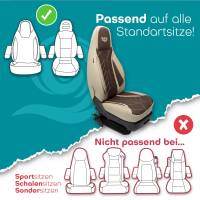 Pilot Wohnmobil Sitzbezüge für Carthago c-compactline luxury line (Beige-Braun) Leder | Prime APOL510