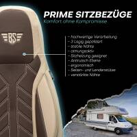 Pilot Wohnmobil Sitzbezüge für McLouis Glen Plus 2600 (Beige-Braun) Leder | Prime APOL510