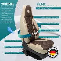 Pilot Wohnmobil Sitzbezüge für Extremmobil E-Motion 4X4 (Beige-Braun) Leder | Prime APOL510