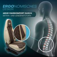 Pilot Wohnmobil Sitzbezüge für Tri-R Transport T25i (Beige-Braun) Leder | Prime APOL510