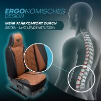 Pilot Sitzbezüge für Jeep Cherokee KJ ab 2001-2008 (Schwarz-Braun) APOL511 | Mit ABE