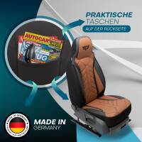 Pilot Sitzbezüge für Toyota Auris E150 ab 2007-2012 (Schwarz-Braun) APOL511 | Mit ABE