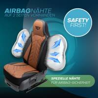 Pilot Sitzbezüge für Opel Karl ab 2015-2019 (Schwarz-Braun) APOL511