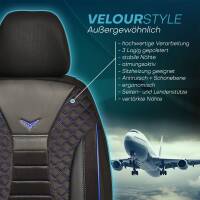 Sitzbezüge für Lexus GS 4 ab 2011-2018 in Schwarz-Blau JOLT806