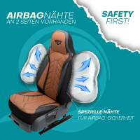 Pilot Wohnmobil Sitzbezüge für Coachmen RV Freedom Express 365BH (Schwarz-Braun) Leder | Prime APOL511