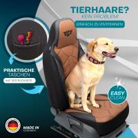 Pilot Wohnmobil Sitzbezüge für Extremmobil X-Line 4X4 (Schwarz-Braun) Leder | Prime APOL511