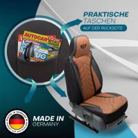 Pilot Wohnmobil Sitzbezüge für IH Motorhomes Imperial 28SB (Schwarz-Braun) Leder APOL511