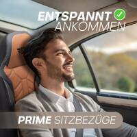 Pilot Wohnmobil Sitzbezüge für Kmeec A800 (Schwarz-Braun) Leder APOL511