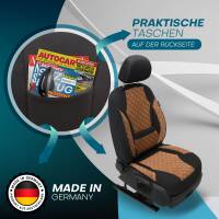 Sitzbezüge für Lexus LS 4 ab 2007-2018 in (Schwarz-Braun) AION111 | Mit ABE