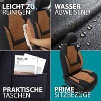 Sitzbezüge für Nissan X-Trail T31 ab 2007-2014 in (Schwarz-Braun) AION111 | Mit ABE
