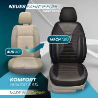 Sitzbezüge für Nissan NP300 Navara 4 ab 2015 in Schwarz-Blau JOLT806 | Mit ABE