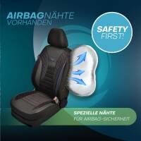 Sitzbezüge für Peugeot Bipper Tepee ab 2008-2014 in Schwarz-Blau JOLT806