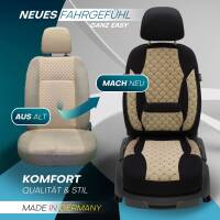 Sitzbezüge für Opel Agila B ab 2008-2014 in (Schwarz-Beige) AION105