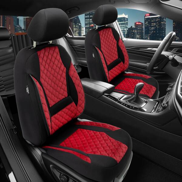 Sitzbezüge für Volvo S90 V90 ab 2016 in (Schwarz-Rot) AION102 | Mit ABE