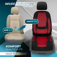 Sitzbezüge für VW T-Cross ab 2019 in (Schwarz-Rot) AION102 | Mit ABE