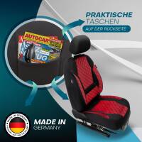 Sitzbezüge für Volvo XC70 1 ab 2000-2007 in (Schwarz-Rot) AION102 | Mit ABE