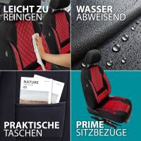 Sitzbezüge für Peugeot 206 206+ ab 1998-2012 in (Schwarz-Rot) AION102 | Mit ABE